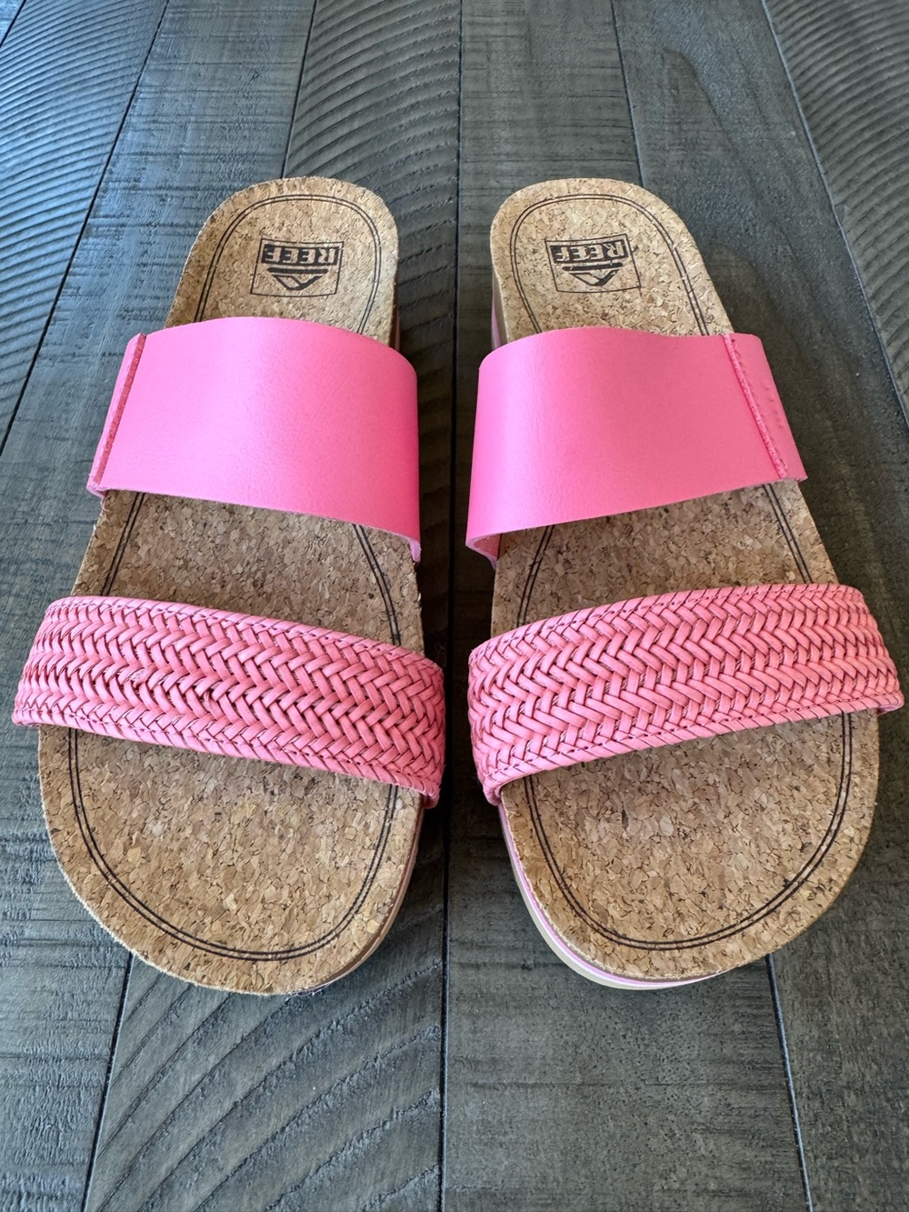 Reef Cushion Vista Hi Pink Platform Arch Support Slide Sandals Women's Size 8 - Picture 8 of 16